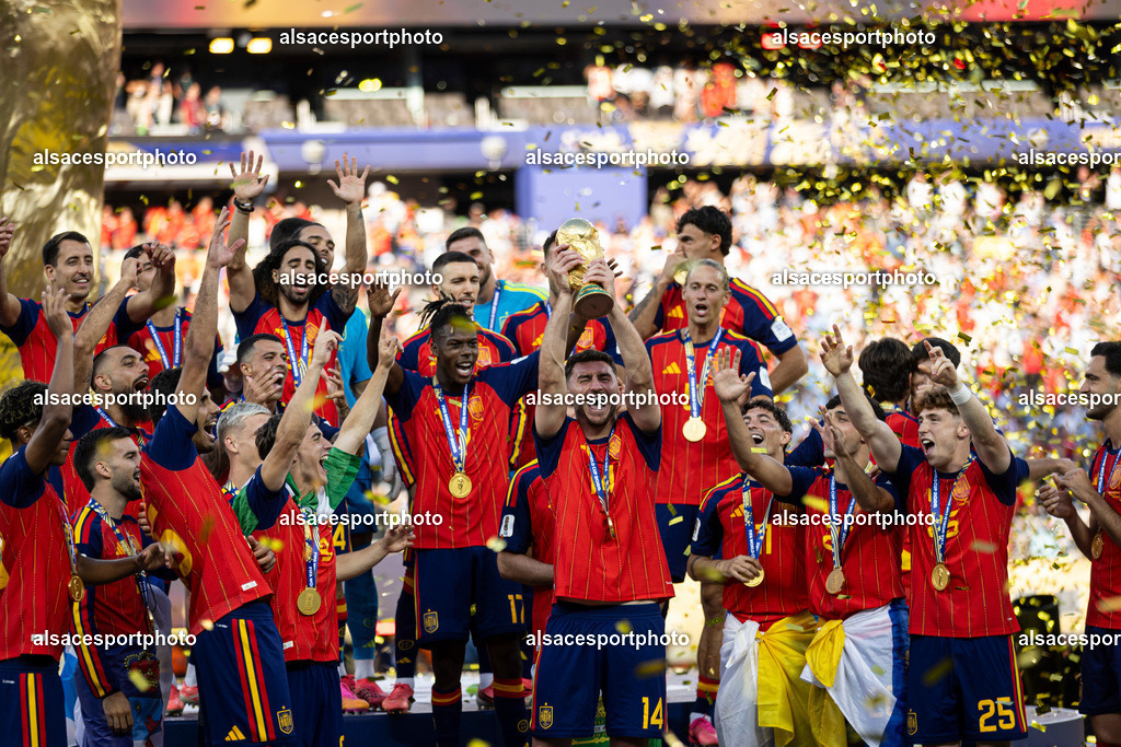 FOOTBALL : Argentine vs Espagne – Finale de la Coupe du Monde FIFA 2026. New York New Jersey Stadium, East Rutherford, New Jersey, États-Unis. 19/07/2026. | cérémonie de clôture et à la remise des trophées à l'issue de la finale entre l'Argentine et l'Espagne au New York New Jersey Stadium d'East Rutherford, New Jersey, États-Unis, le 19 juillet 2026.