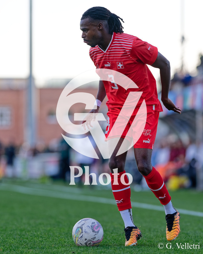 UEFA Region's Cup - Vaud v Munster | Stephane Goncalves Gomes (3 Vaud) controls the ball (action) during the UEFA Region's Cup game between Vaud and Munster at Centre Sportif de Colovray in Nyon, Switzerland 
