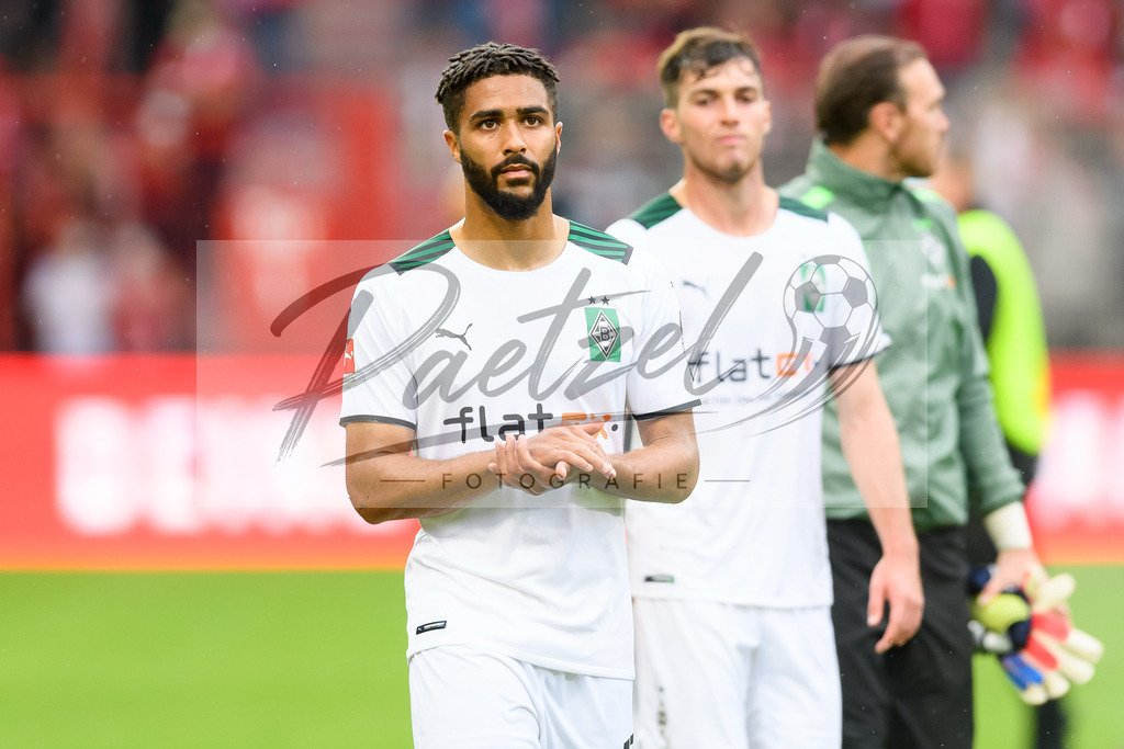 FCUBMG20210829_075 | Fussball, Herren: Keanan Bennetts (Borussia Moenchengladbach) enttaeuscht beim Spiel der 1. Bundesliga zwischen 1. FC Union Berlin und Borussia Moenchengladbach im Stadion An der Alten Foersterei am 29.08.2021 in Berlin, Deutschland. - Realisiert mit Pictrs.com