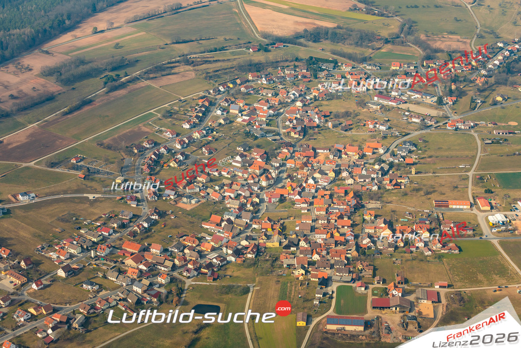 Die Luftbildaufnahme Stangenroth - Burkardroth wurde 2019 mittels Flugzeug (keine Drohne) erstellt. Perfekte Schärfe und Druck- Ergebnisse- Garantiert!