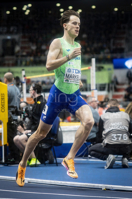 World Athletics Indoor Championships Kujawy Pomorze 26, 20.03.2026 | TORUN, POLAND - MARCH 20:  Rok MARKELJ (SLO) competes in the men's 1500m during the World Athletics Indoor Championships Kujawy Pomorze 26 on day 1 / session 2 at Kujawsko-Pomorska Arena Torun on March 20, 2026 in Torun, Poland. 