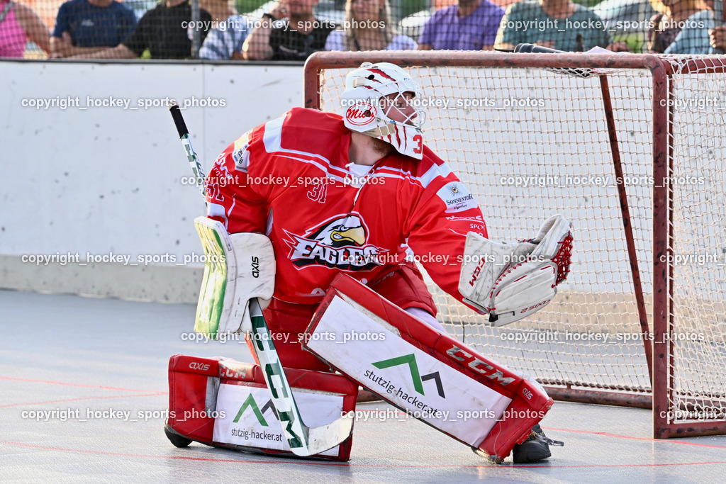 HSC Eagles Poggersdorf vs. VAS Ballhockey Villach | #31 Sicher Michael HSC Eagles Poggersdorf, HSC Eagles Poggersdorf vs. VAS Ballhockey Villach, HSC Eagles Poggersdorf vs. VAS Ballhockey Villach am 20.07.2025 in Poggersdorf (Sportzentrum Poggersdorf), Austria, (Photo by Bernd Stefan)