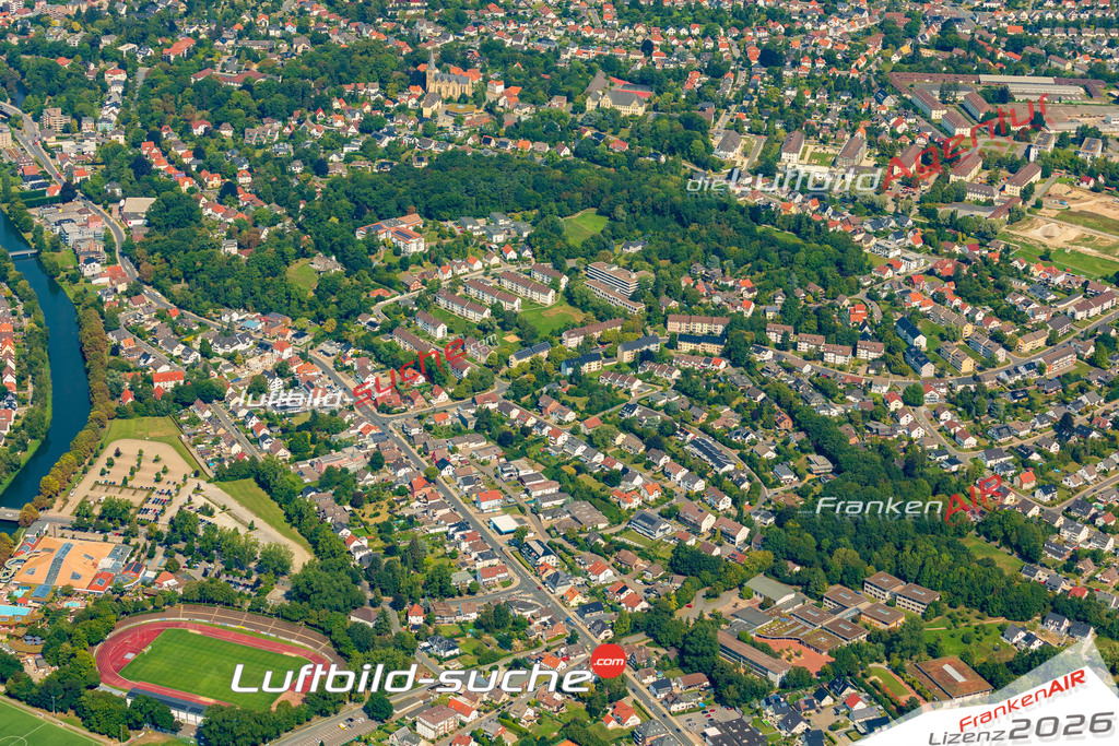 Luftaufnahme Friedenstal Herford - Die Luftaufnahme wurde 2025 vom UL-Flugzeug heraus erstellt ( ohne Drohne ) - Hochauflösende Luftaufnahme - für professionelle Ausdrucke geeignet. Die Geschenkidee !Mit Lizenz und Bildrechte bestellbar