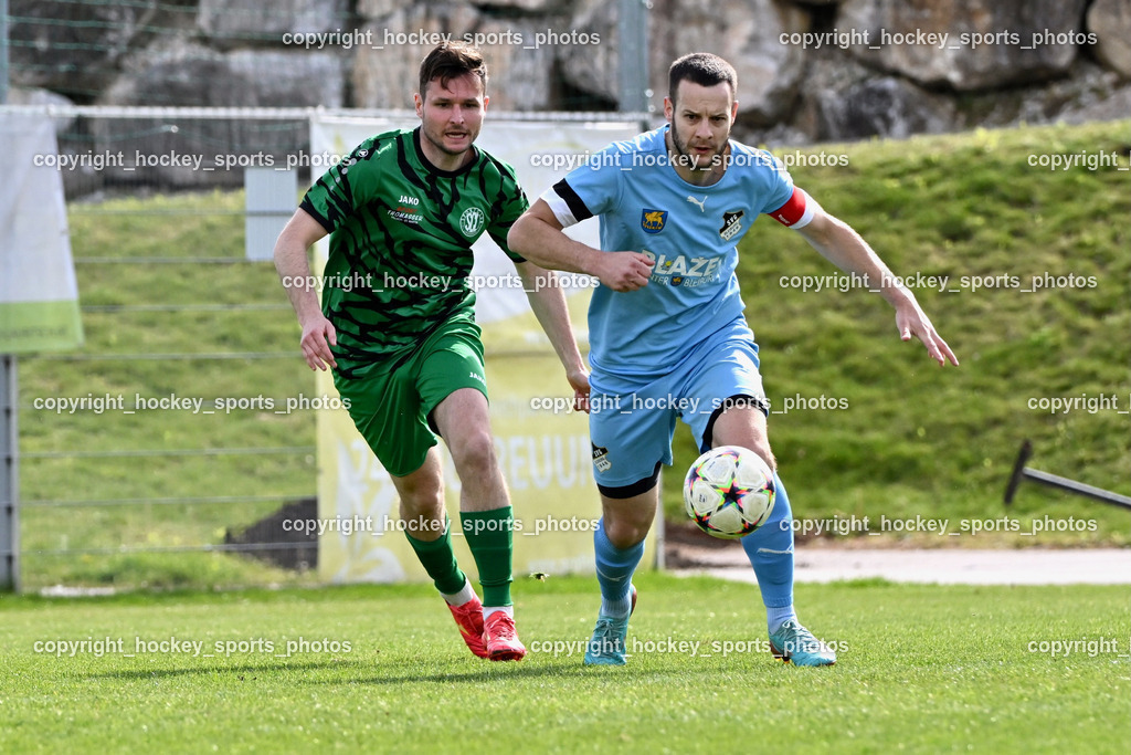 SC Landskron vs. SVG Bleiburg | #15 Ingo Mailänder SC Landskron, #9 Adnan Besic SVG Bleiburg, SC Landskron vs. SVG Bleiburg, SC Landskron vs. SVG Bleiburg am 28.04.2024 in Villach (Sportzentrum Landskron), Austria, (Photo by Bernd Stefan)