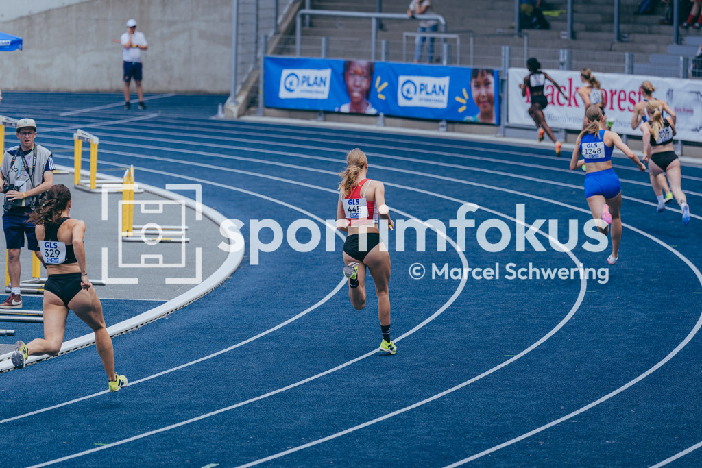 DM U23 U18 Bochum 2026 | Pia Siedler (VfL Buchloe), Startnummer 445. 400-Meter-Lauf, Deutsche Meisterschaften der U18 &amp; U23 2026, Lohrheidestadion Bochum-Wattenscheid, 04.07.2026 Foto: Marcel Schwering / sportimfokus - Realisiert mit Pictrs.com