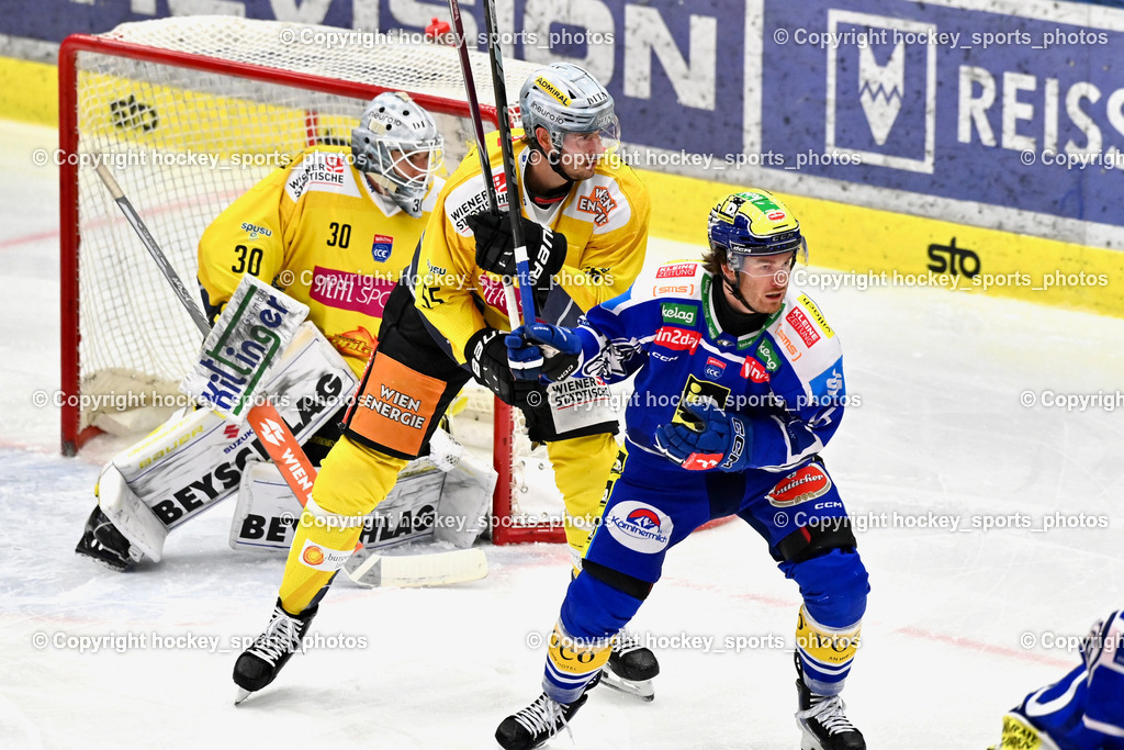 EC IDM Wärmepumpen VSV vs. Vienna Capitals | #16 Kevin Hancock EC VSV, #55 Raphael Wolf Vienna Capitals, #30 Sebastian Wraneschitz Vienna Capitals, EC IDM Wärmepumpen VSV vs. Vienna Capitals, EC IDM Wärmepumpen VSV vs. Vienna Capitals am 28.01.2026 in Villach (Stadthalle Villach), Austria, (Photo by Bernd Stefan)