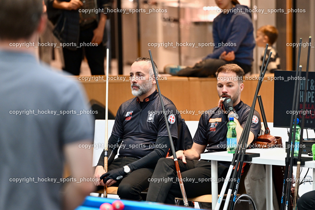 Pool Billard Bundesliga 2025 im ATRIO | MICHAEL MOSLER, Albin Ouschan, Pool Billard Bundesliga 2025 im ATRIO, Pool Billard Bundesliga 2025 im ATRIO am 29.03.2025 in Villach (Atrio), Austria, (Photo by Bernd Stefan)