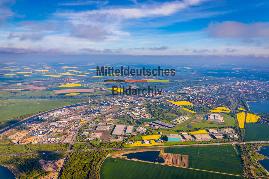 Magdeburg Rothensee Industriegebiet Hafen Luftbild August-Bebel-Damm Gyrokopter-4161 | Magdeburg Rothensee mit Industriegebiet &amp; Hafen zwischen August-Bebel-Damm und Schöppensteg - Realisiert mit Pictrs.com