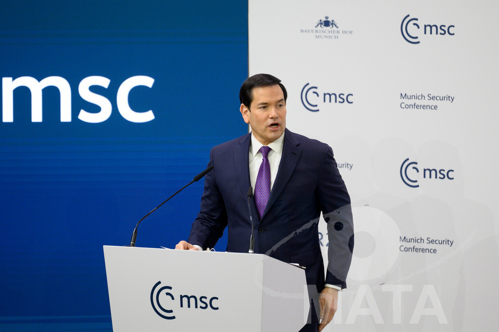 _DWI4135 | Politiker Marco Rubio (REP), Außenminister der Vereinigten Staaten von Amerika, spricht auf der Münchner Sicherheitskonferenz 2026. München, 14.02.2026 Bayern Deutschland - Realisiert mit Pictrs.com