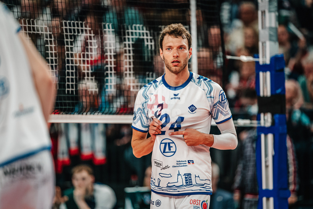 Volleyball | Herren | Saison 2024/2025 | 1. Volleyball Bundesliga Männer | Halbfinale | SVG Lüneburg vs. VfB Friedrichshafen | 19.04.2025 | Wessel Keemink (#24, VfB Friedrichshafen)
