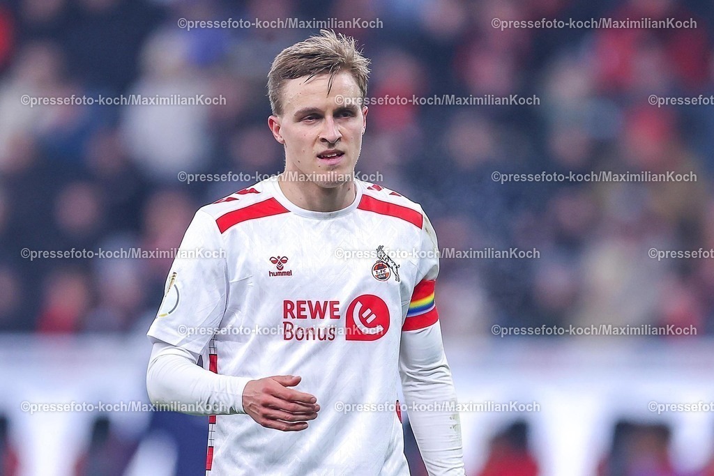 DFB05022502259 | 05.02.2025, Fußball, DFB-Pokal Viertelfinale, Bayer 04 Leverkusen - 1.FC Köln, BayArena, Saison 2024 2025: Timo Hübers (FC Köln #4)DFB regulations prohibit any use of photographs as image sequences and or quasi-video.