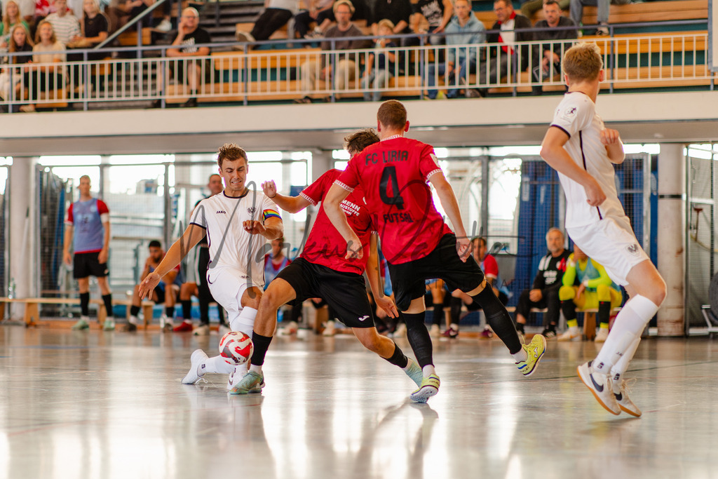 Futsal-Bundesliga, Saison 2025/2026, 2. Spieltag: SC Preußen Münster - FC Liria Futsal Berlin | Futsal-Bundesliga, Saison 2025/2026, 2. Spieltag, SC Preußen Münster empfängt FC Liria Berlin in der Universitäts-Sporthalle in Münster. Foto: sportfotografie.ms | Markus Paletta - Realisiert mit Pictrs.com