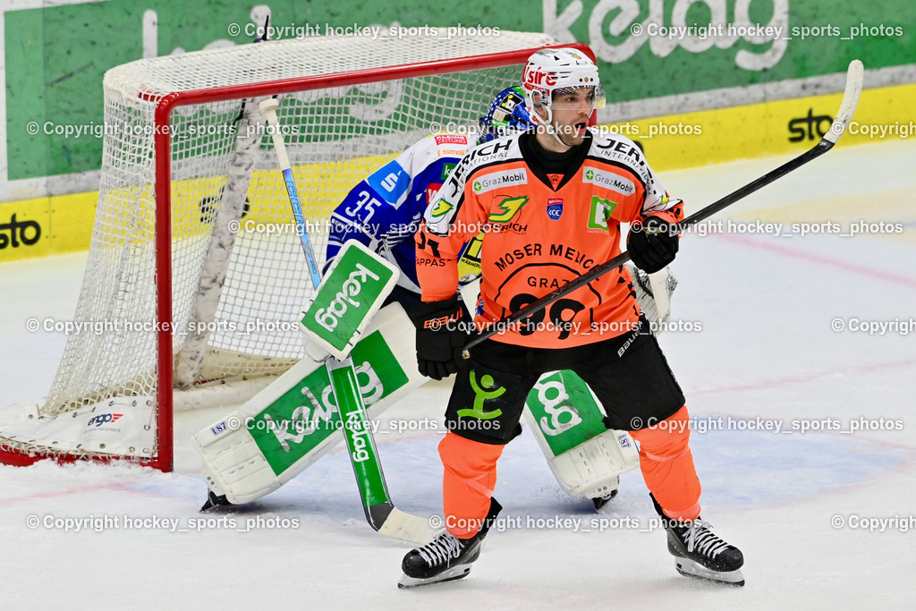 EC IDM WÄRMEPUMPEN VSV vs. MOSER MEDICAL GRAZ99ERS | #21 Lukas Haudum Graz 99ers, #35 Joe Cannata EC VSV, EC IDM WÄRMEPUMPEN VSV vs. MOSER MEDICAL GRAZ99ERS, EC IDM WÄRMEPUMPEN VSV vs. MOSER MEDICAL GRAZ99ERS am 12.03.2026 in Villach (Stadthalle Villach), Austria, (Photo by Bernd Stefan)