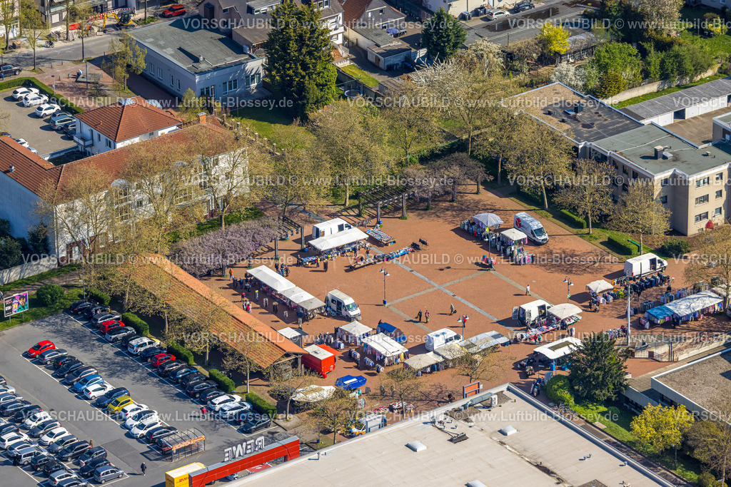 Hamm260400819Bockum-Hoevel | Luftbild, Höveler Marktplatz mit Wochenmarkt, Bockum-Hövel, Hamm, Ruhrgebiet, Nordrhein-Westfalen, Deutschland