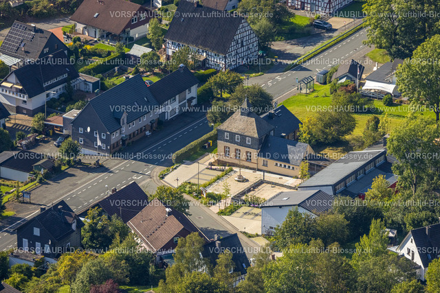 Hilchenbach230911054 | Luftbild, Dorfgemeinschaftshaus und Kindergarten, Vormwald, Hilchenbach, Siegerland, Nordrhein-Westfalen, Deutschland