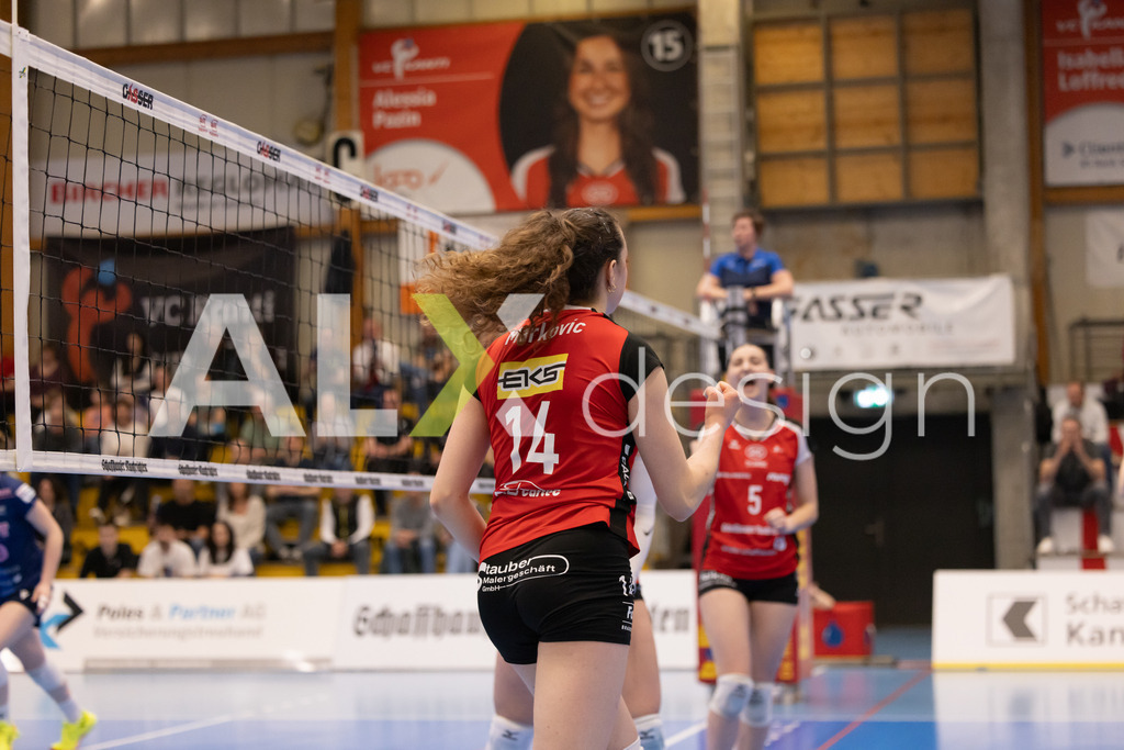 Volleyball I Frauen I Saison 2025-2026 I Volleyball NLA | Women I 1/2 Finals I  VC Kanti Schaffhausen - Sm'Aesch Pfeffingen I 07.03.2026 | 14 Josipa Marković (HR) (VC Kanti Schaffhausen) – Aussen - Realisiert mit Pictrs.com