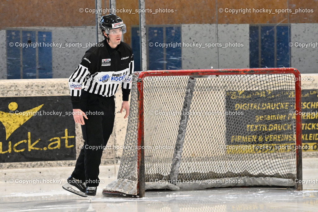 EC Hornets Spittal vs. USC Piraten Velden 18.2.2024 | Puff Wolfgang Referee, EC Hornets Spittal vs. USC Piraten Velden 18.2.2024, EC Hornets Spittal vs. USC Piraten Velden 18.2.2024 am 18.02.2024 in Spittal an der Drau (Eissportzentrum Spittal), Austria, (Photo by Bernd Stefan)