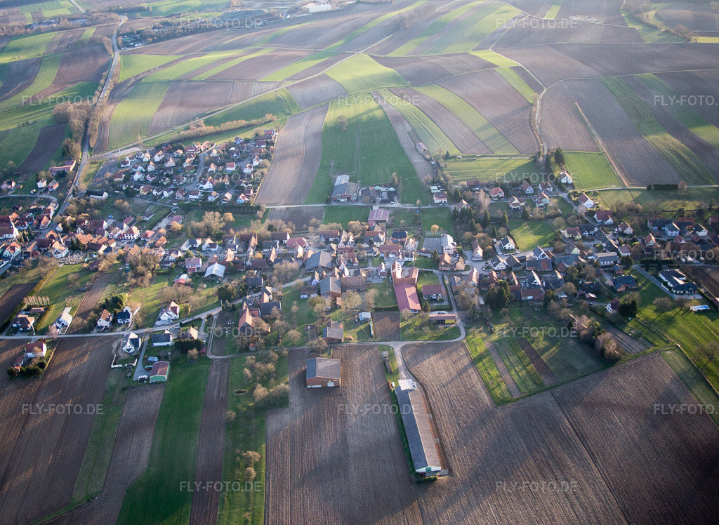 Luftbild: Ortsansicht in Wintzenbach im Bundesland Bas-Rhin in Frankreich. Foto: IMG_086031.jpg vom 06.02.2016 durch Werner Riehm/FLY-FOTO.de