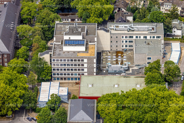 Muelheim240703069 | Luftbild, Otto-Pankok-Schule Gymnasium, Bauarbeiten Baustelle, Altstadt I - Südost, Mülheim an der Ruhr, Ruhrgebiet, Nordrhein-Westfalen, Deutschland