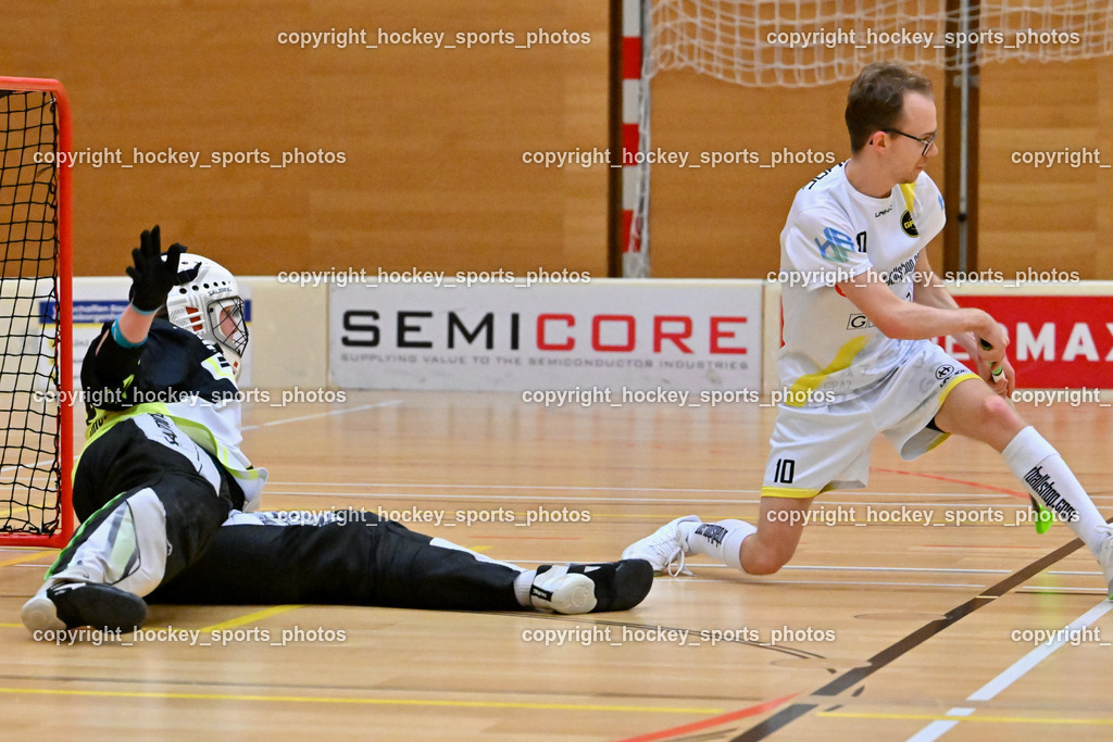 VSV Unihockey vs. IC Graz 17.12.2022 | #34 Lukas Kerschbaumer, #10 Philipp Werhounig
