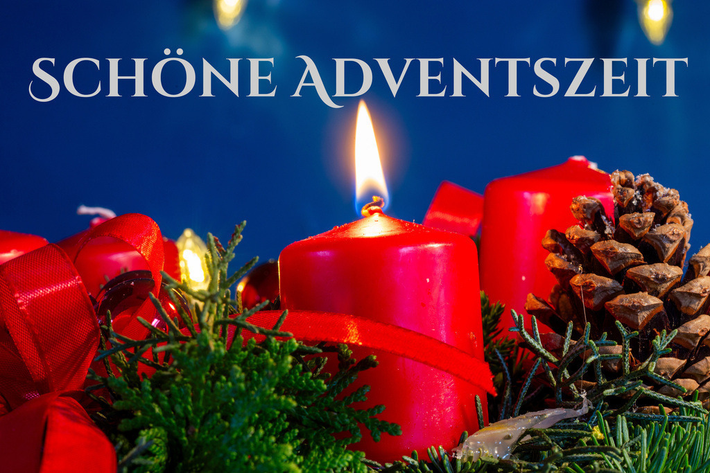 Adventsgrüße: Adventskranz mit Schriftzug SCHÖNE ADVENTSZEIT im Hintergrund | Adventsgrüße: Adventskranz mit Schriftzug SCHÖNE ADVENTSZEIT im Hintergrund - Realisiert mit Pictrs.com