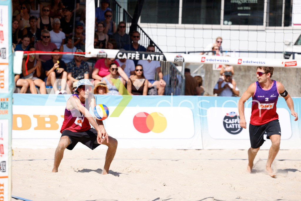 Obi BeachTour 2026 - Basel | BASEL, SWITZERLAND - JULY 18: SIMON HAGENBUCH (SUI) during the Obi BeachTour 2026 match between HAGENBUCH / HAUSSENER (SUI) and LEITNER / KINDL (AUT) at Barfüsserplatz on July 18, 2026 in Basel, Switzerland. - Realisiert mit Pictrs.com