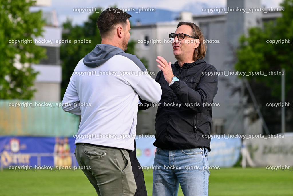 SAK vs. SV Spittal Drau 1921 | Headcoach SV Spittal Philipp Dabringer, Headcoach SAK Richard Huber, SAK vs. SV Spittal Drau 1921, SAK vs. SV Spittal Drau 1921 am 23.05.2025 in Klagenfurt (Sportpark Welzenegg), Austria, (Photo by Bernd Stefan)