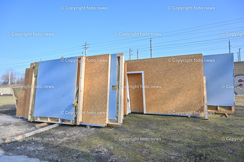 Baustelle Containerdorf Asylanten_ Lunzerstrasse Linz Kleinmünchen_ 04.03.2023-13 | 04.03.2023, Linz, AUT, Lunzerstrasse Kleinmuenchen, im Bild Baustelle Containerdorf Asylanten, Lunzerstrasse Linz Kleinmuenchen, Drohne