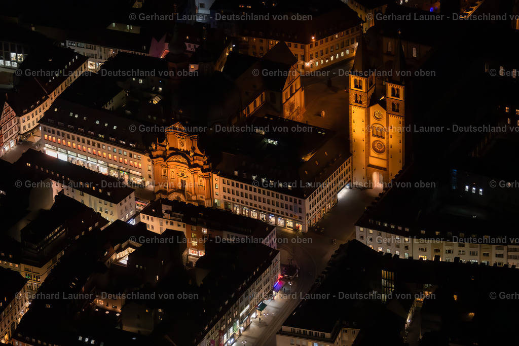 3901101 | St.-Kilians-Dom zu Würzburg oder Dom St. Kilian ist eine römisch-katholische Kirche in Würzburg, die seit 1967 dem Heiligen Kilian geweiht ist. Der Dom ist die Bischofskirche des Bistums Würzburg bei Nacht