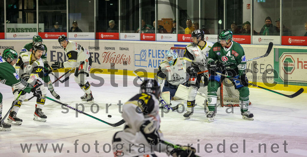 2023-11-17_106_TSV_Erding_gegen_EA_Schongau | Erding, Deutschland, 17.11.2023:
Eishockey, Bayernliga Vorrunde 2023 / 2024, 10. Spieltag, TSV Erding gegen EA Schongau, Endergebnis: 12:4

Torwart Xaver Nagel (EA Schongau, #80), Florian Schneider (EA Schongau, #67), Thomas Plihal (Erding Gladiators, #39)

Foto: Christian Riedel / fotografie-riedel.net