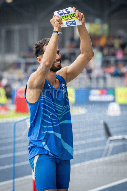 Deutsche Leichtathletik-Meisterschaften; Bochum-Wattenscheid, 26.07.2026 | Deutscher Meister im Dreisprung: Mohammad Amin Alsalami (LAC BERLIN); Deutsche Leichtathletik-Meisterschaften am 26.07.2026 im Lorheide-Stadion, Bochum-Wattenscheid (Nordrhein-Westfalen).
