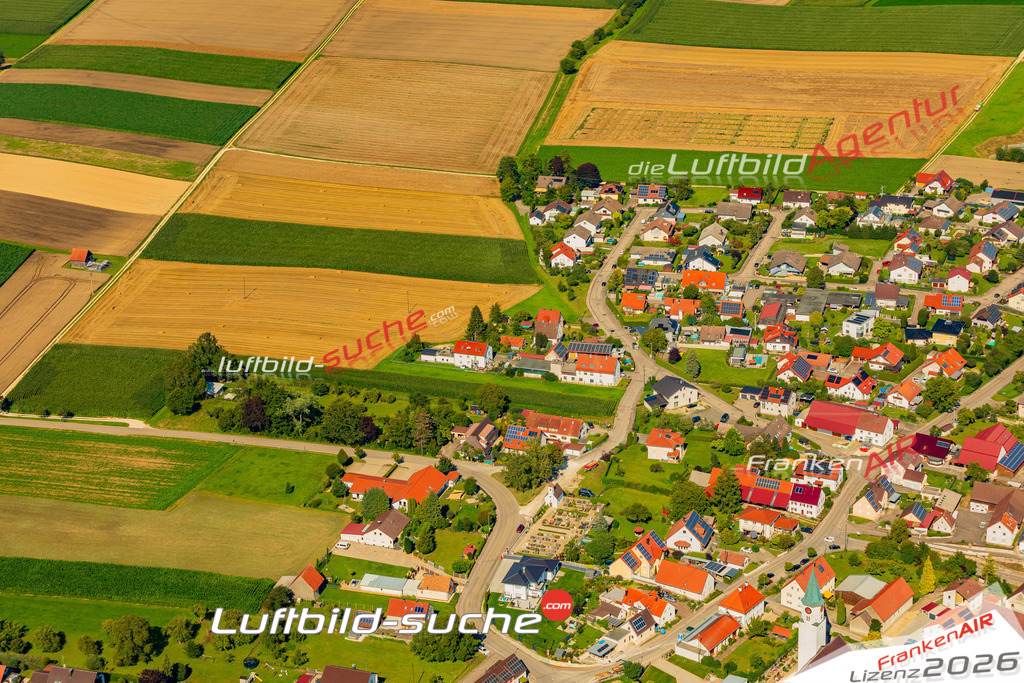 Luftaufnahme der Stadt Rettenbach - Die Luftaufnahme wurde 2025 vom UL-Flugzeug heraus erstellt ( keine Drohne ) - Hochauflösende Luftaufnahme - für professionelle Ausdrucke geeignet. Die Geschenkidee !Mit Lizenz und Bildrechte bestellbar
