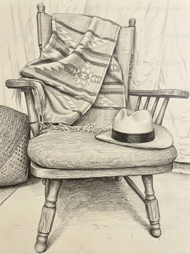 Stilleben mit Stuhl und Hut | online Fotogalerie mit schwarz-weiß Fotografien und Shop für zeitlose  Poster und Leinwände in stilvollem schwarz weiß  - Realisiert mit Pictrs.com