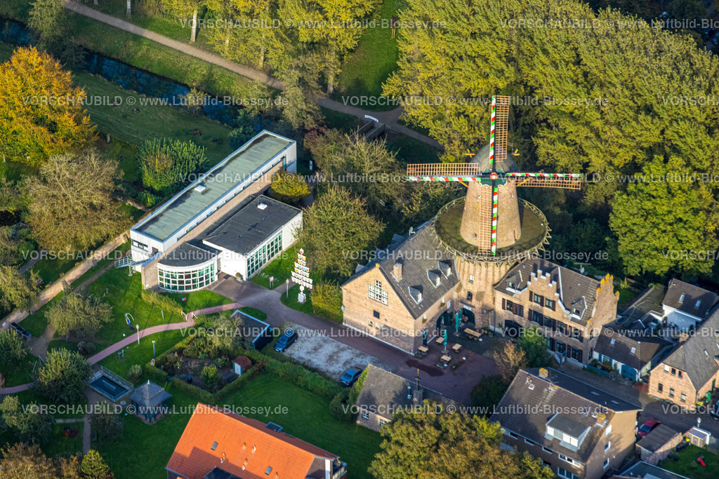 Kalkar241014338 | Luftbild, Familienbildungsstätte Kalkar Schulungszentrum, Restaurant Brauhaus Kalkarer Mühle, Kalkar, Niederrhein, Nordrhein-Westfalen, Deutschland