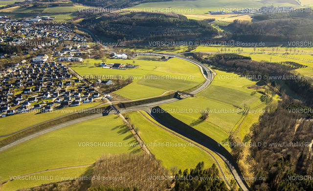 Schmallenberg230205310BadFredeburg | Luftbild, Baustelle und Neubau der Umgehungsstraße L776n, Fredeburg, Schmallenberg, Sauerland, Nordrhein-Westfalen, Deutschland