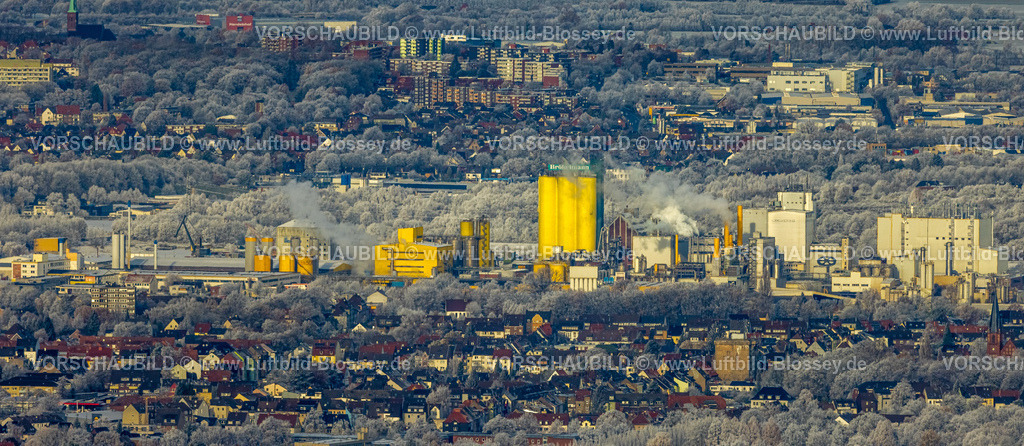 Hamm221200984OelmuehleBroekelmann | Luftbild, Winterlicher Hafen mit Brökelmann Ölmühle am Datteln-Hamm-Kanal,  Rhynern, Hamm, Ruhrgebiet, Nordrhein-Westfalen, Deutschland