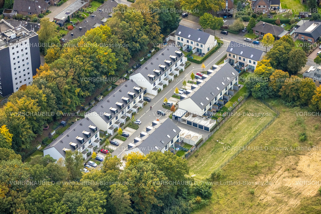 Emmerich241010588 | Luftbild, Neubau Wohngebiet Reihenhaus Wohnsiedlung Eibenweg, Emmerich, Emmerich am Rhein, Niederrhein, Nordrhein-Westfalen, Deutschland