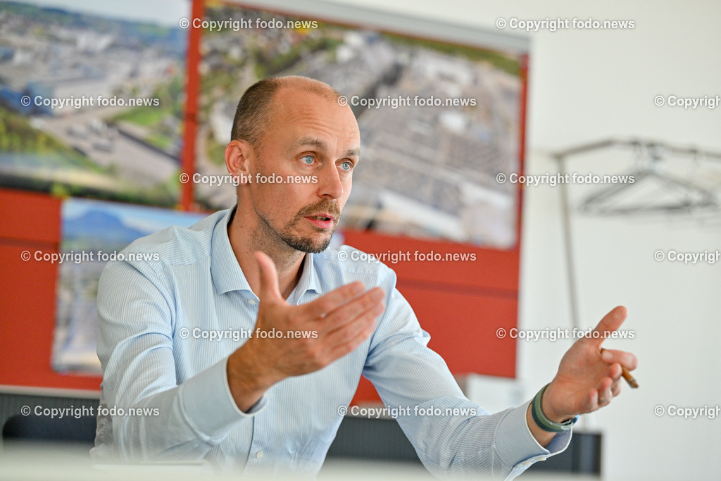 Heinzel Paper_ Laakirchen Papier AG_ 29.06.2023-31 | 29.06.2023, Laakirchen, AUT, Heinzel Paper, Laakirchen Papier AG, im Bild Sebastian Heinzel (CEO Heinzel Holding GmbH)