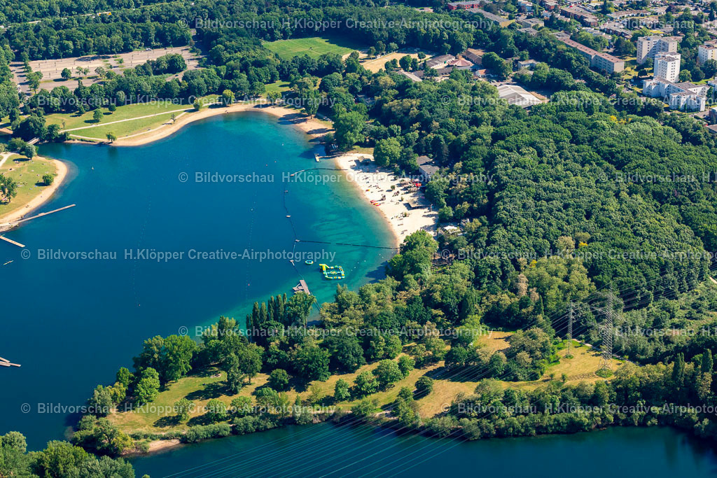 Luftbild Chorweiler-3464 | Luftbildfotografie und Luftbild Uferbereiche am Sandstrand des Freibades in Köln im Bundesland Nordrhein-Westfalen, Deutschland - Realisiert mit Pictrs.com