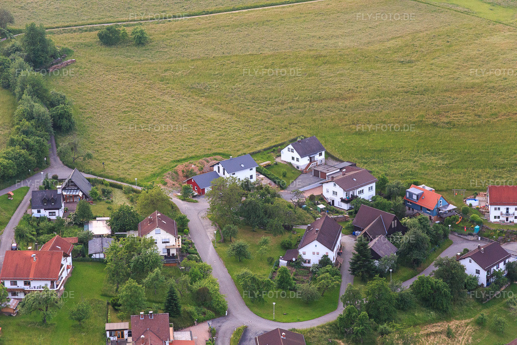 Luftbild: Brombacher Straße im Ortsteil Brombach in Eberbach im Bundesland Baden-Württemberg in Deutschland. Foto: IMG_089445.jpg vom 10.06.2016 durch Werner Riehm/FLY-FOTO.de