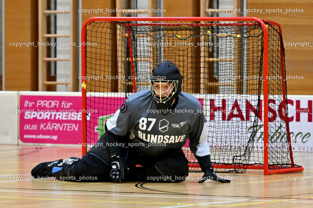 VSV Unihockey vs. SZPK Floorball | #87 Timmo Taurer VSV Unihockey, VSV Unihockey vs. SZPK Floorball, VSV Unihockey vs. SZPK Floorball am 23.11.2024 in Villach (Ballspielhalle St. Martin), Austria, (Photo by Bernd Stefan)