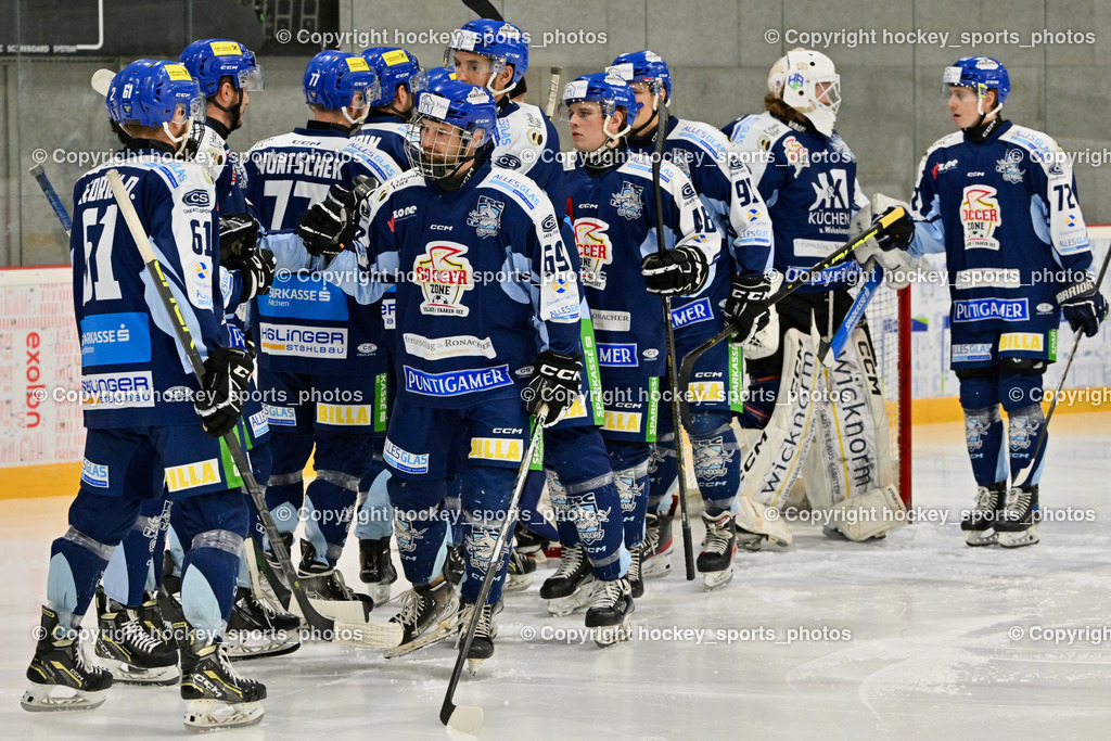 ESV FERLACH vs. ESC SOCCERZONE STEINDORF | #69 Kreuzer Philipp ESC Steindorf, #46 Maurer Julian ESC Steindorf, ESC Steindorf Mannschaft, ESV FERLACH vs. ESC SOCCERZONE STEINDORF, ESV FERLACH vs. ESC SOCCERZONE STEINDORF am 22.11.2024 in Ferlach (Eishalle Ferlach ), Austria, (Photo by Bernd Stefan)
