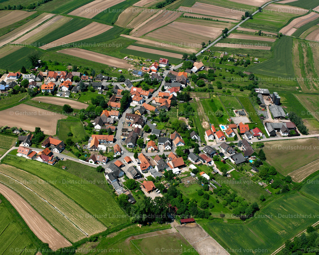2626412 | Sand,WILLSTäTT 09.06.2006 Landwirtschaftliche Nutzflächen und Feldgrenzen  umsäumen das Siedlungsgebiet des Dorfes in Willstätt im Bundesland Baden-Württemberg, Deutschland // Agricultural land and field boundaries surround the settlement area of the village  in Willstätt in the state Baden-Wuerttemberg, Germany Foto: Gerhard Launer