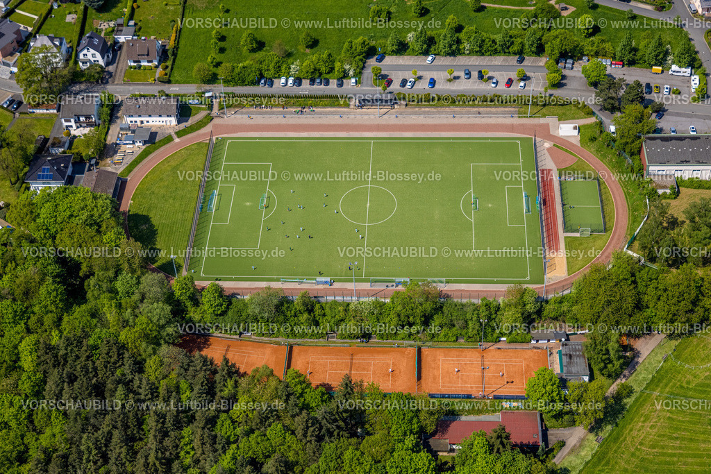 Wetter230502969 | Luftbild, Sportplatz Köhlerwaldstraße, Tennisplätze, Grundschöttel, Wetter, Ruhrgebiet, Nordrhein-Westfalen, Deutschland