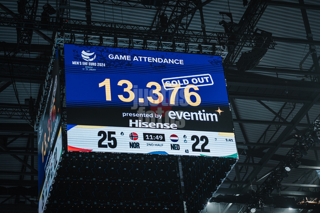 Handball | Herren | EHF EURO 2024 | European Championshop Men 2024 Final Tournament | Norwegen vs. Niederlande | 19.01.2024 | Die Barcleys Arena ist ausverkauft laut Anzeige