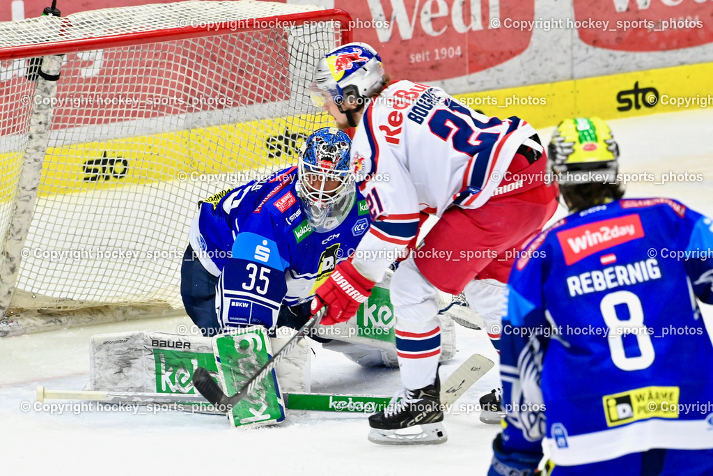 EC IDM WÄRMEPUMPEN VSV vs. EC Red Bull Salzburg | #35 Cannata Joe EC VSV,#21 Bourke Troy Wayne EC Redbull Salzburg, EC IDM WÄRMEPUMPEN VSV vs. EC Red Bull Salzburg, EC IDM WÄRMEPUMPEN VSV vs. EC Red Bull Salzburg am 17.01.2025 in Villach (Stadthalle Villach), Austria, (Photo by Bernd Stefan)