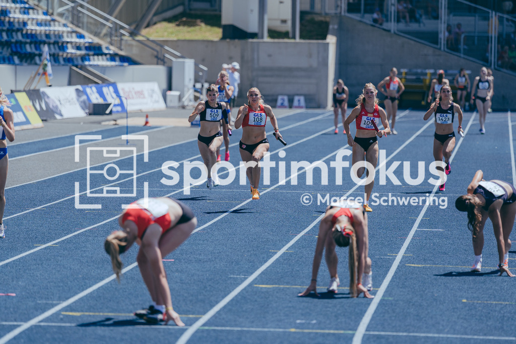 Deutsche Meisterschaften U20 / U16 2026 | Timea Mende, SC Potsdam e.V., 108, 4x100-Meter-Staffel, Deutsche Meisterschaften der U20 &amp; U16 2026, Lohrheidestadion Bochum-Wattenscheid, 10.07.2026. Foto: Marcel Schwering / sportimfokus - Realisiert mit Pictrs.com