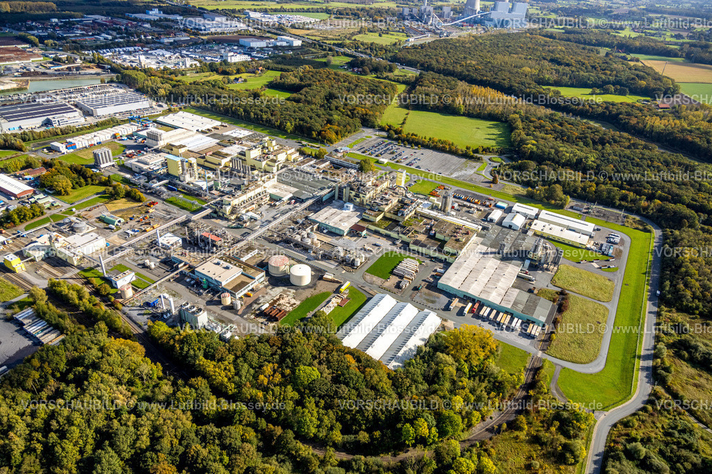 Hamm241008130 | Luftbild, Gewerbegebiet Frielinghauser Straße mit EVERLAM Chemiewerk, DuPont Uentrop und DuBay Polymer, Uentrop, Hamm, Ruhrgebiet, Nordrhein-Westfalen, Deutschland
