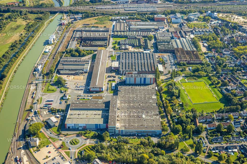 Hamm250901703 | Luftbild, Hafen am Datteln-Hamm-Kanal, Gewerbegebiet Hafenstraße und Dortmunder Straße, voestalpine Böhler Werk, Mitte, Hamm, Ruhrgebiet, Nordrhein-Westfalen, Deutschland