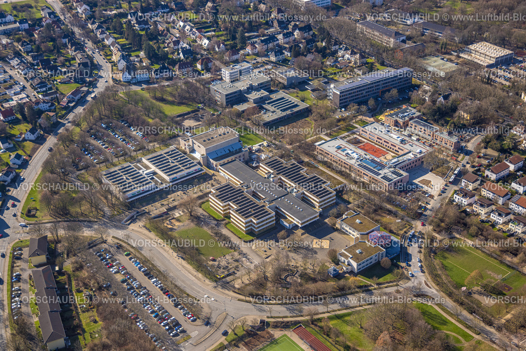 Unna230214040 | Luftbild, Neubau Jakob-Muth-Schule mit Sportplatz, Hansa Berufskolleg, Schulamt für den Kreis Unna, Kreisverwaltung, Geschwister-Scholl-Gymnasium, Stadthalle, Hellweg Sporthallen, Königsborn, Unna, Ruhrgebiet, Nordrhein-Westfalen, Deutschland